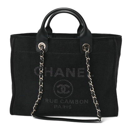 Chanel Mixed Fibers Medium Deauville Tote Black 3 of 13
