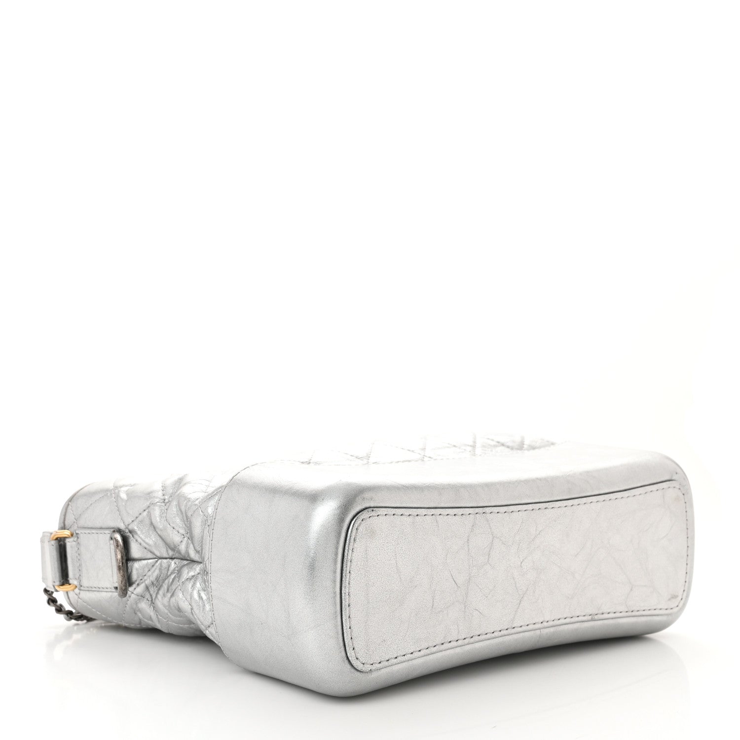 Chanel Metallic Aged Calfskin Quilted Medium Gabrielle Hobo Silver 4 of 13