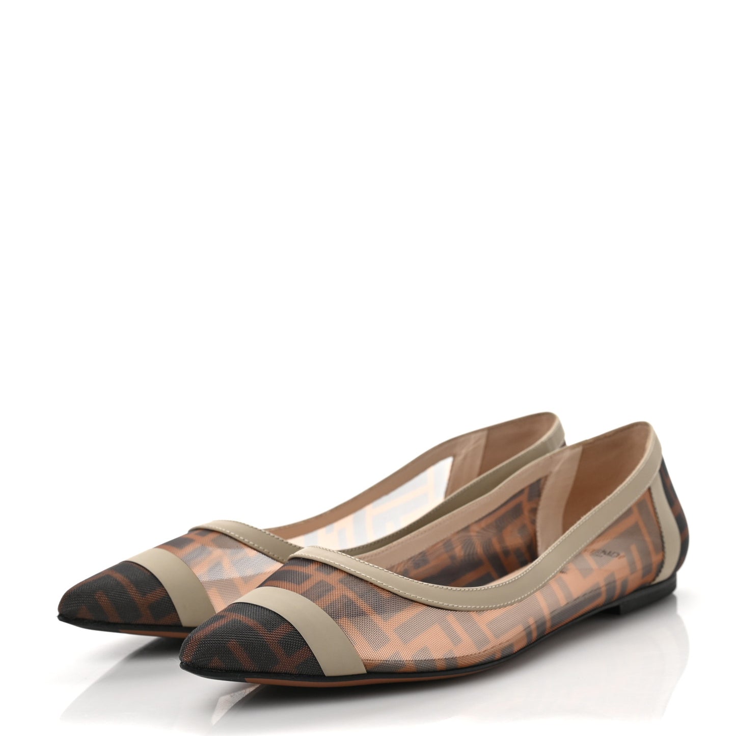 Mesh FF Skimmer Ballerina Flats 40 Tobacco Moro Black