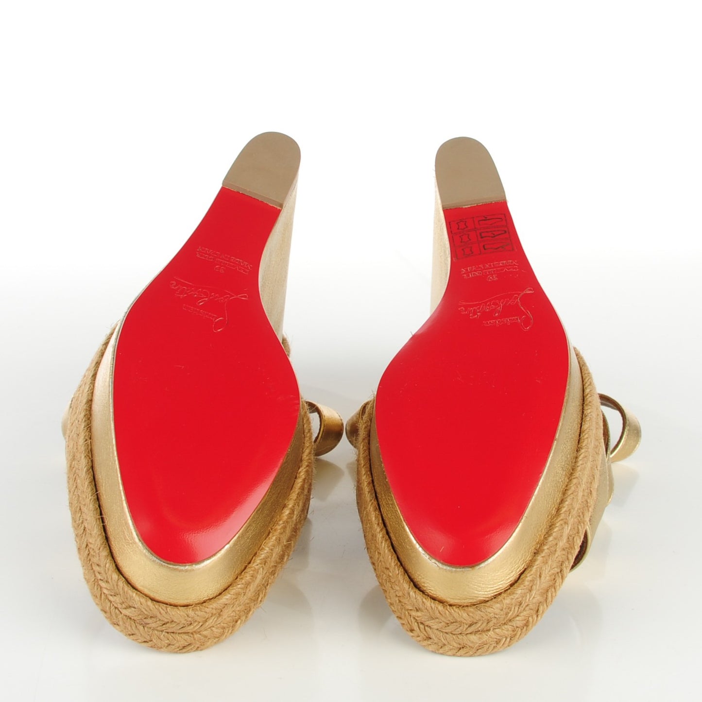 Laminated Calf Platform Espadrille Slides 39 Mekong