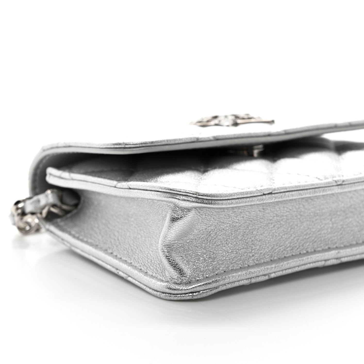 Chanel Metallic Goatskin Quilted Star Flap Waist Belt Bag Silver 10 of 11