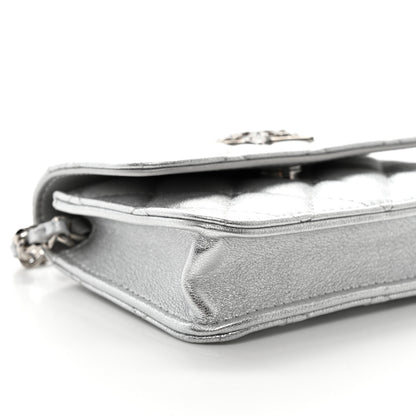 Chanel Metallic Goatskin Quilted Star Flap Waist Belt Bag Silver 10 of 11