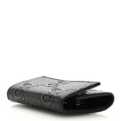 Gucci Calfskin GG Tennis Embossed 6 Key Holder Case Black 4 of 6