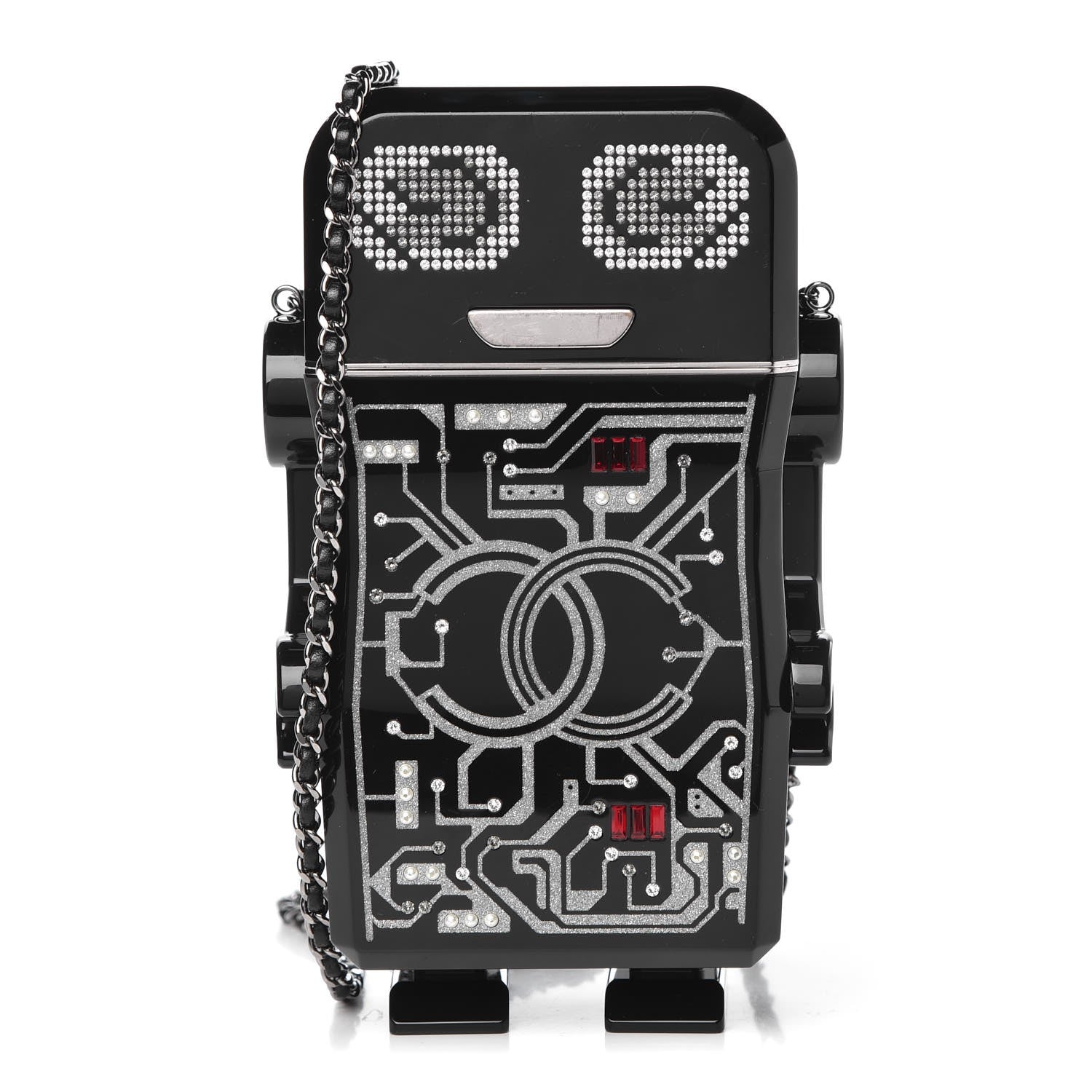 Chanel Plexiglass Crystal Robot Minaudiere Clutch Black 2 of 51