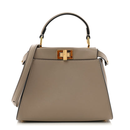 Fendi Vitello Seta Shiny Nappa Plexiglass Tortoise Mini Peekaboo Iconic Satchel Tortora 1 of 10