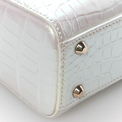 Christian Dior Metallic Alligator Mini Lady Dior White 9 of 11