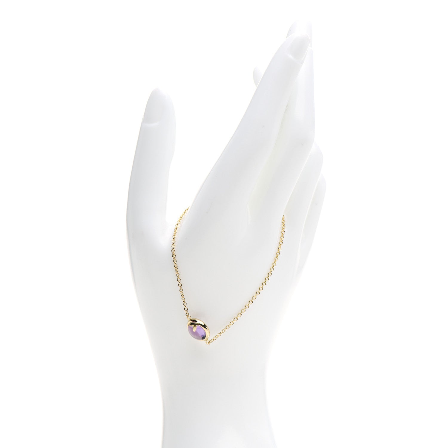 Tiffany 18k Yellow Gold Amethyst Paloma Picasso Olive Leaf Bracelet 2 of 5
