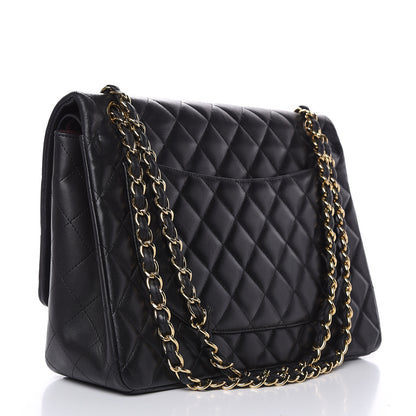 Chanel Lambskin Quilted Maxi Double Flap Black 3 of 16
