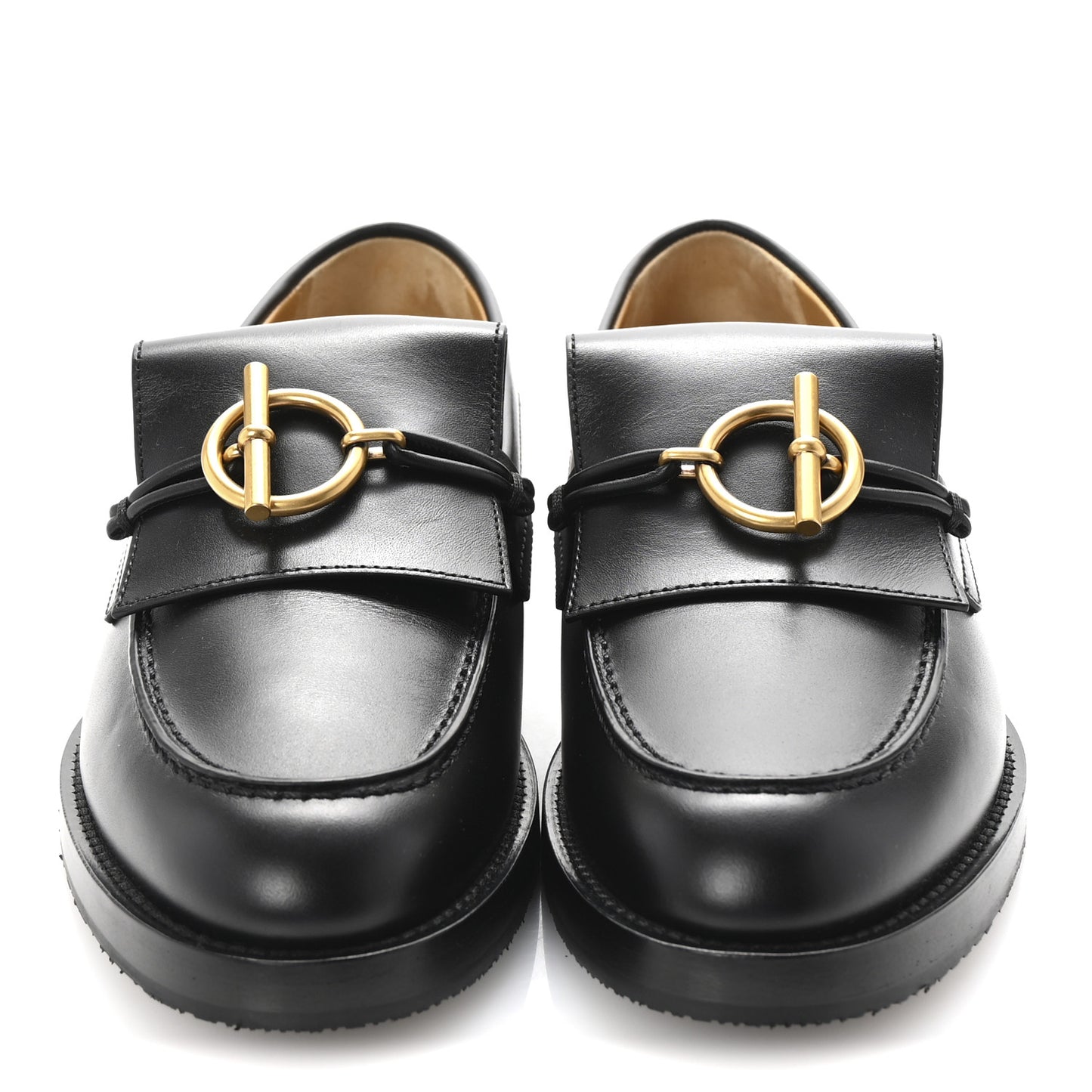 Calfskin Womens Impact Loafers 37.5 Black