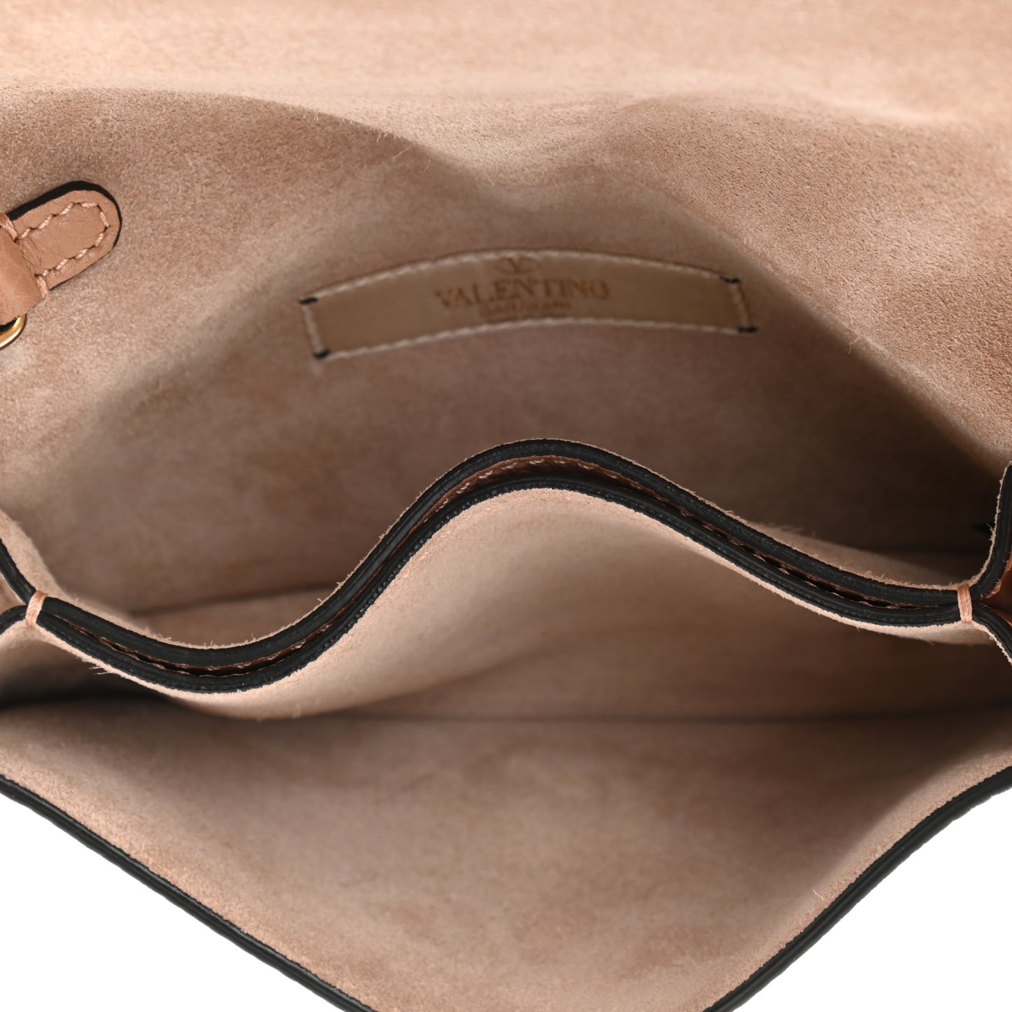 Pebbled Calfskin Beaded Rockstud Wristlet Clutch Soft Noisette
