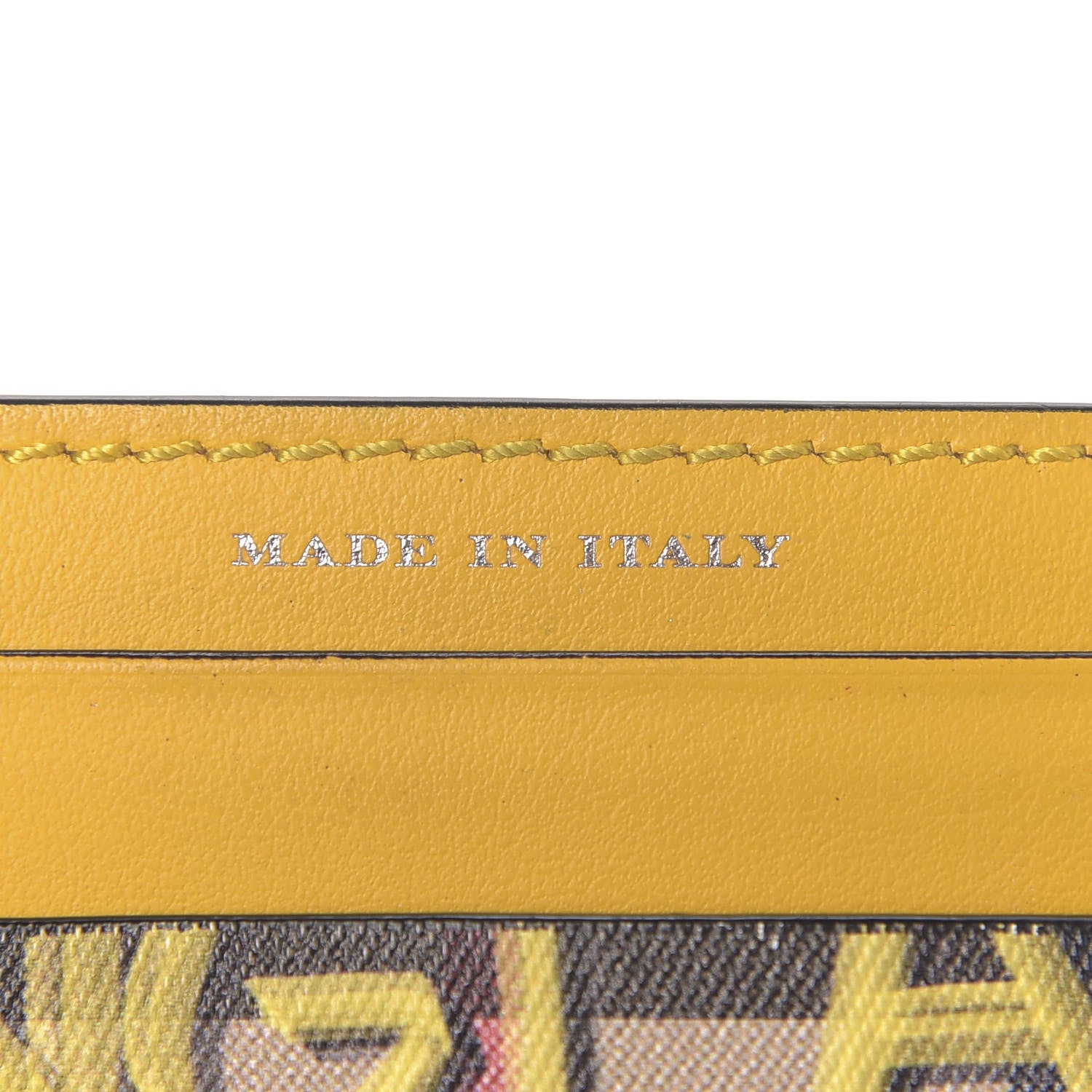 Burberry Calfskin Vintage Check Graffiti Print Card Holder Yellow 8 of 8