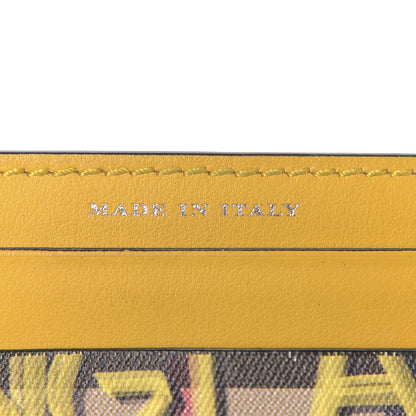 Burberry Calfskin Vintage Check Graffiti Print Card Holder Yellow 8 of 8