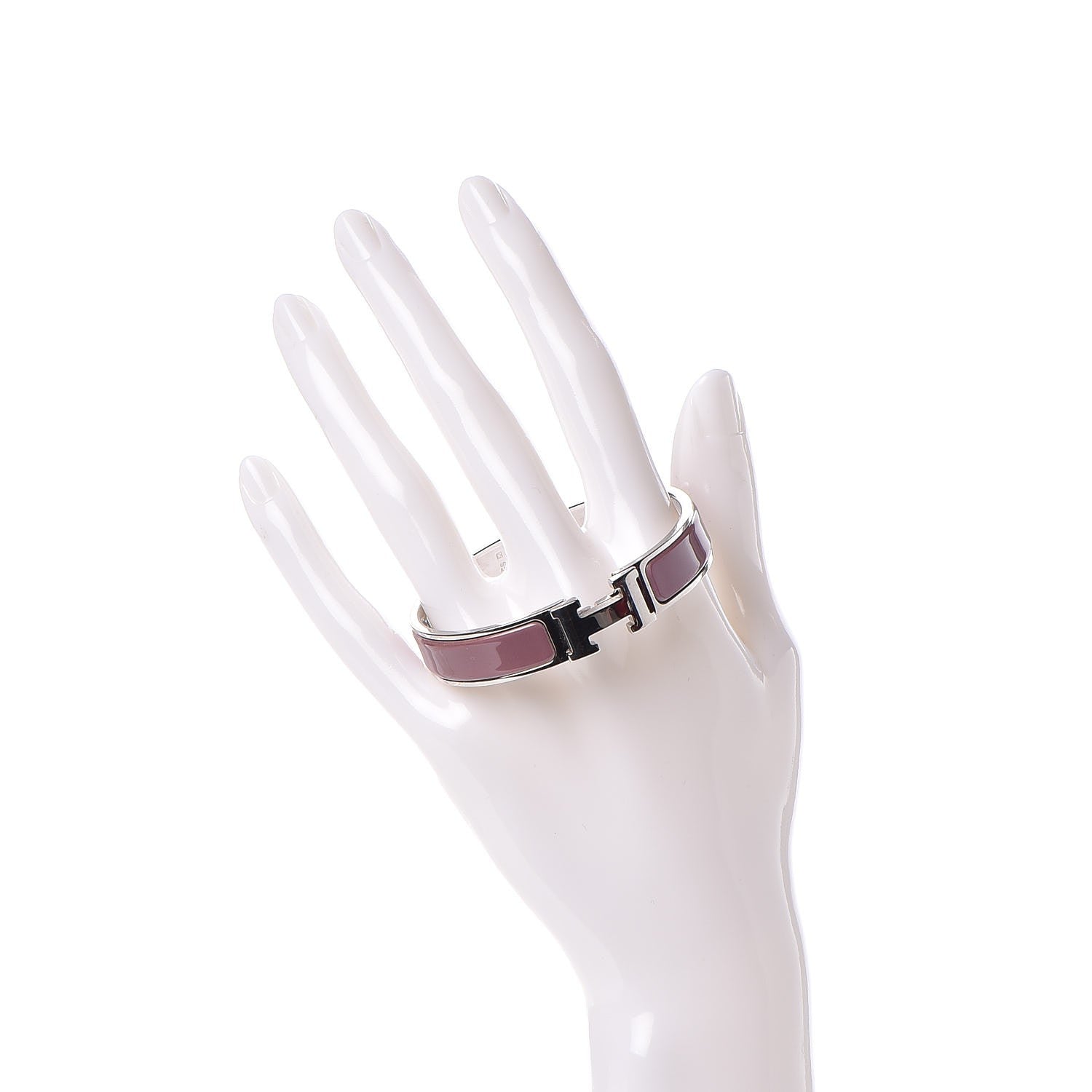 Hermes Enamel Narrow Clic Clac H Bracelet PM Bois De Rose 2 of 4