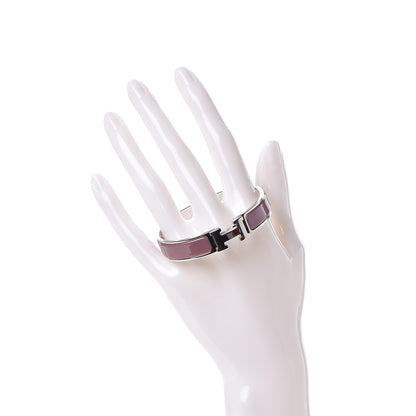 Hermes Enamel Narrow Clic Clac H Bracelet PM Bois De Rose 2 of 4