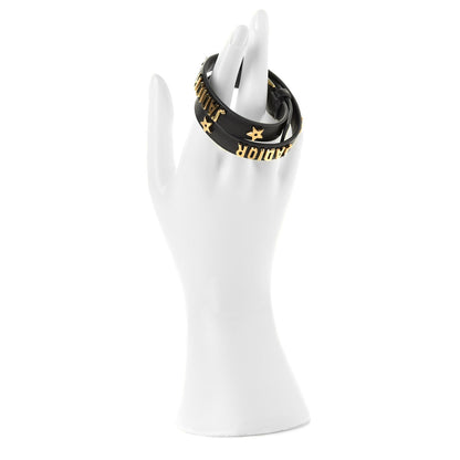 Christian Dior Calfskin Star J'Adior Double Bracelet Black 2 of 4