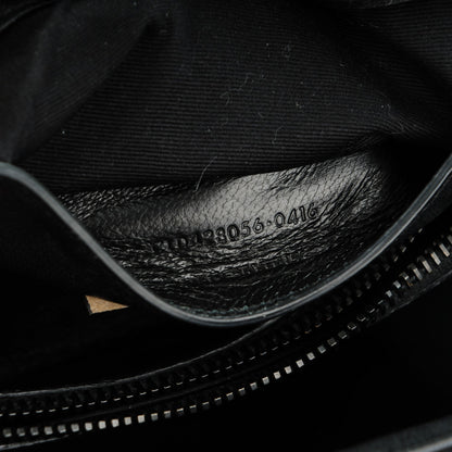 Saint Laurent Sheepskin Matelasse Chevron Monogram Medium College Bag Black 8 of 9