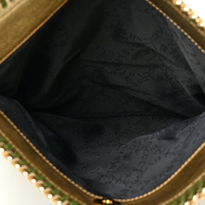 Stella McCartney Metallic Linen Falabella Fold Over Clutch Camouflage 5 of 9