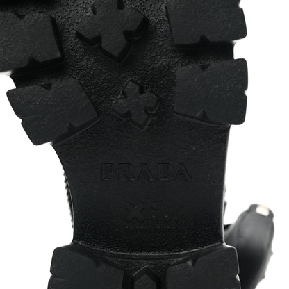 Prada Spazzolato Rois Nylon Metal Triangle Logo Monolith Pouch Pocket 55mm Boots 36 Black 6 of 6