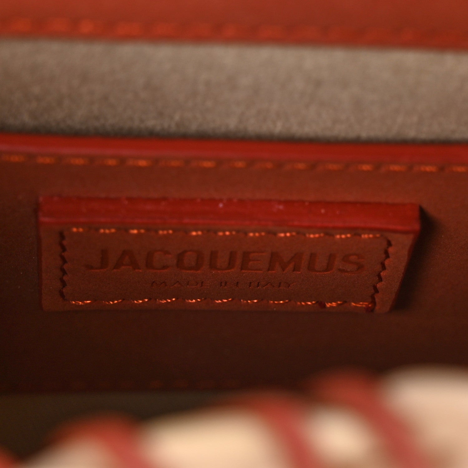 Jacquemus Wicker Nubuck Le Bambino Long Dark Red 6 of 9