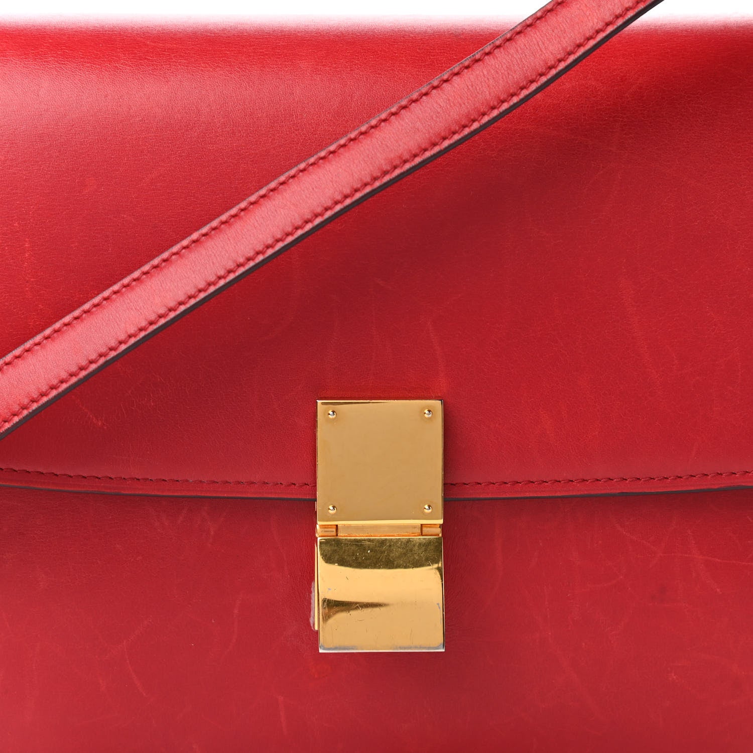 Celine Box Calfskin Medium Classic Box Flap Bag Red 11 of 11
