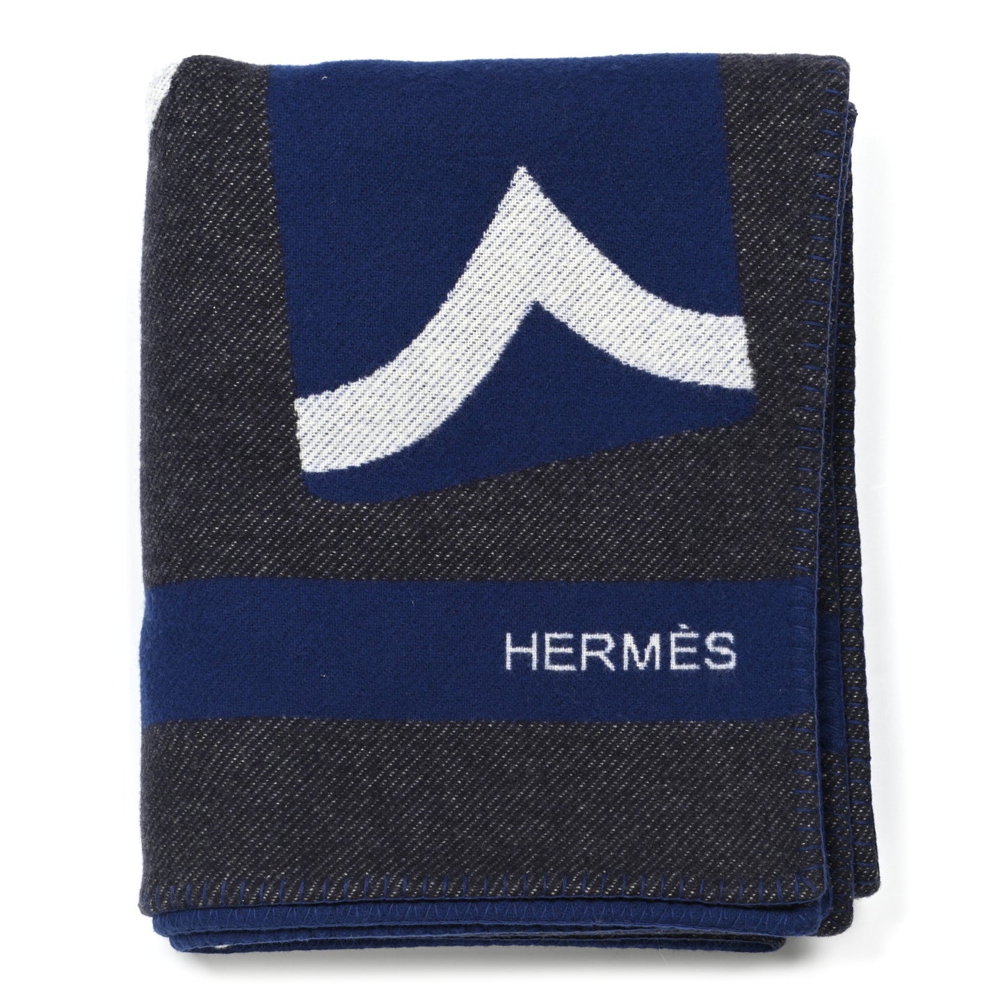 Cashmere Wool Brandebourgs Blanket Encre