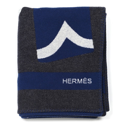 Hermes Cashmere Wool Brandebourgs Blanket Encre 1 of 3