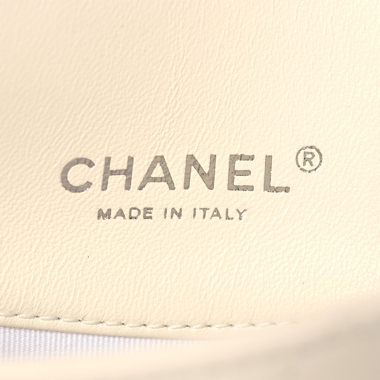 Printed Lambskin Logo CC Envelope Clutch With Chain White