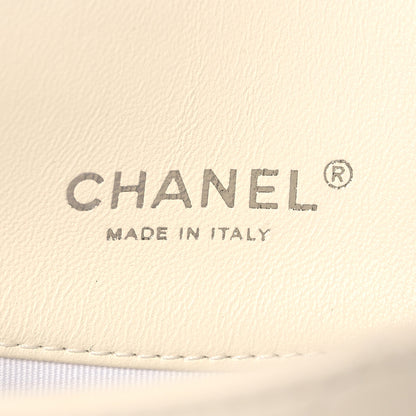 Chanel Printed Lambskin Logo CC Envelope Clutch With Chain White 6 of 11