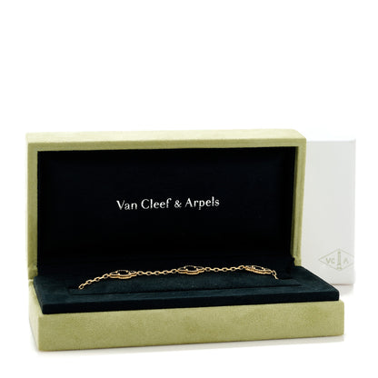 Van Cleef & Arpels 18K Yellow Gold Black Onyx 5 Motifs Vintage Alhambra Bracelet 5 of 5