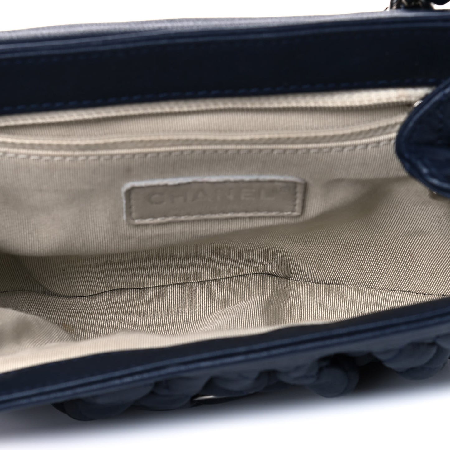 Washed Lambskin Mini Chain Around Messenger Navy Blue