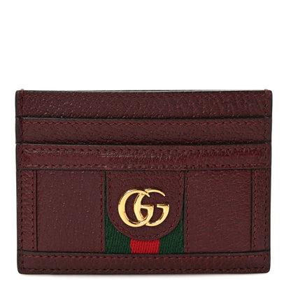 Gucci Calfskin Web GG Ophidia Card Holder Vintage Bordeaux 1 of 7