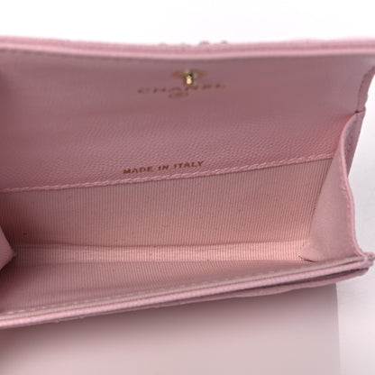 Chanel Caviar Quilted Crystal CC Flap Card Holder Pink 5 of 12
