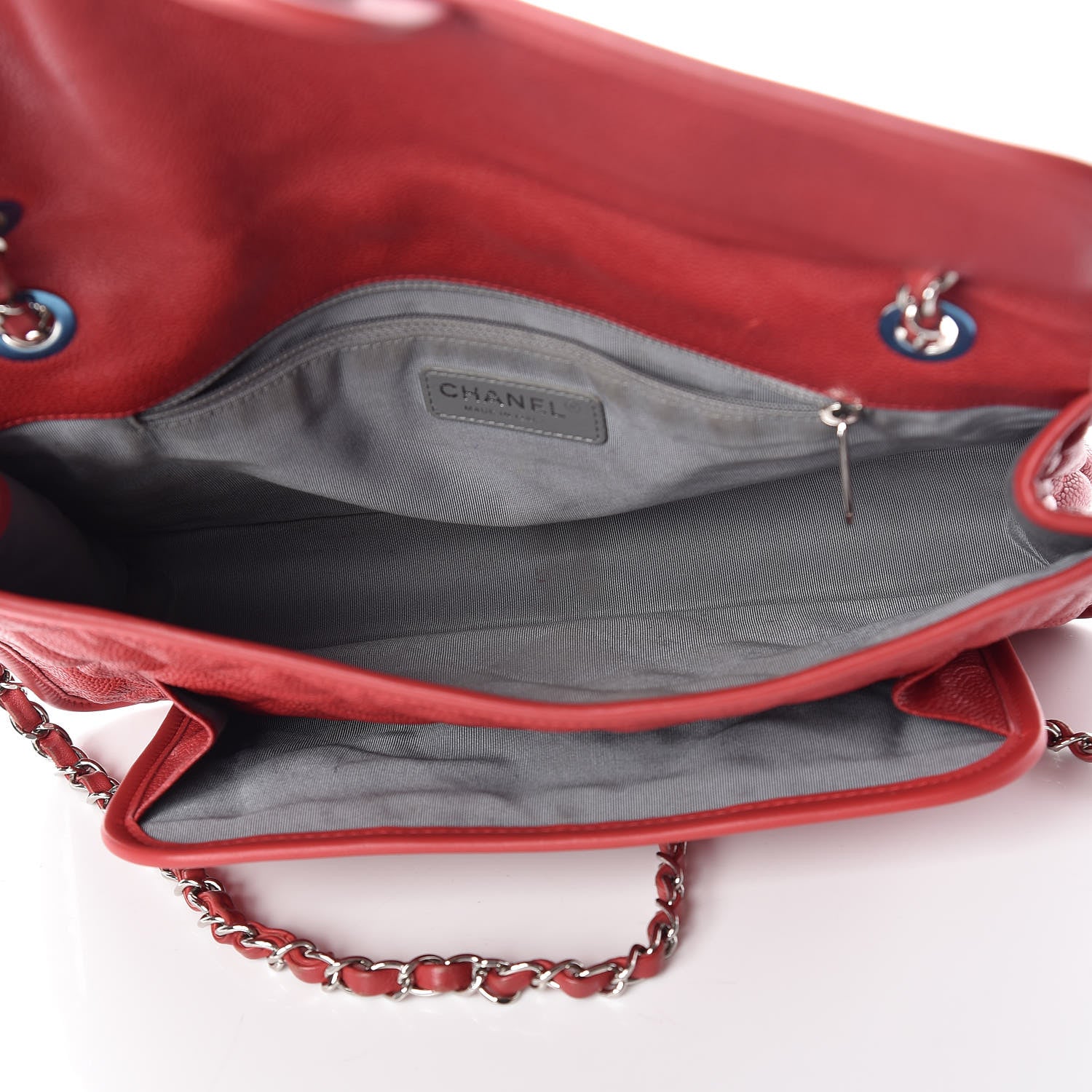 Chanel Caviar Quilted Large French Riviera Flap Red 5 of 13