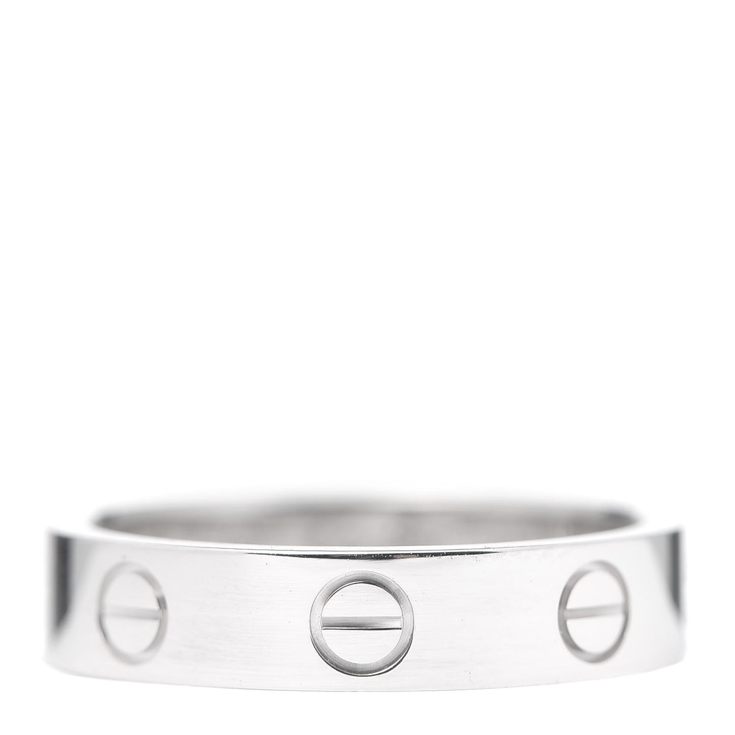 18K White Gold Diamond 4mm LOVE Wedding Band Ring 49 4.75