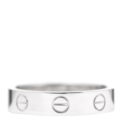 Cartier 18K White Gold Diamond 4mm LOVE Wedding Band Ring 49 4.75 3 of 6