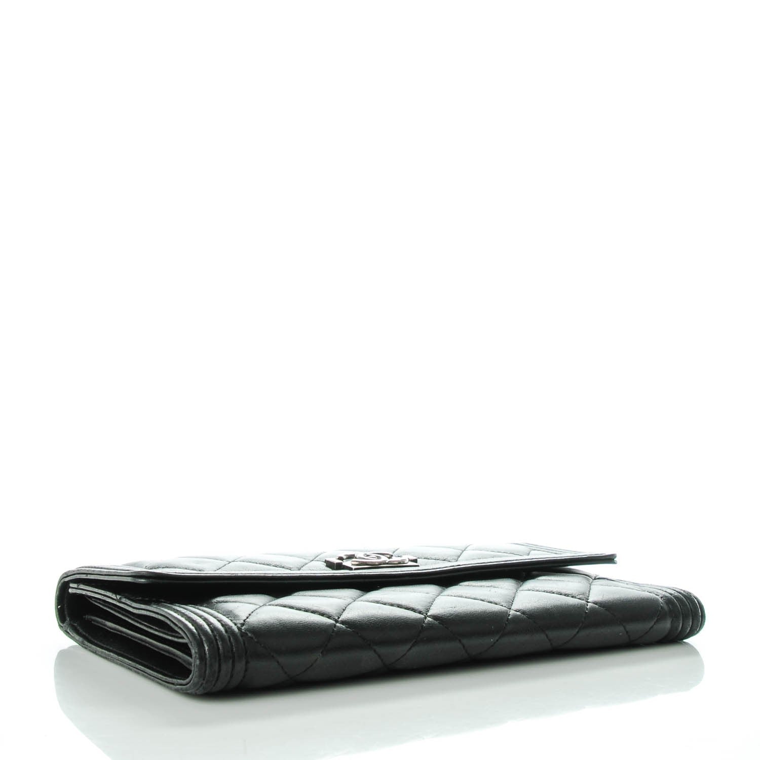 Chanel Lambskin Quilted Large Boy Flap Wallet Black 4 of 10