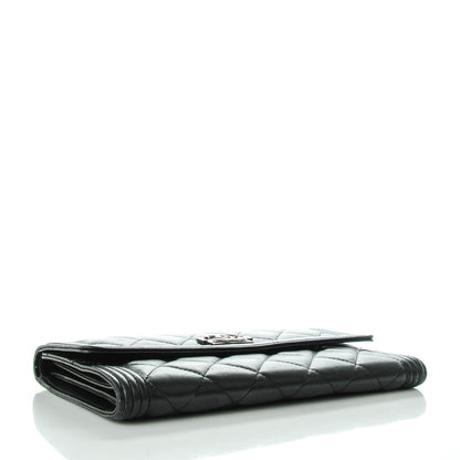 Chanel Lambskin Quilted Large Boy Flap Wallet Black 4 of 10