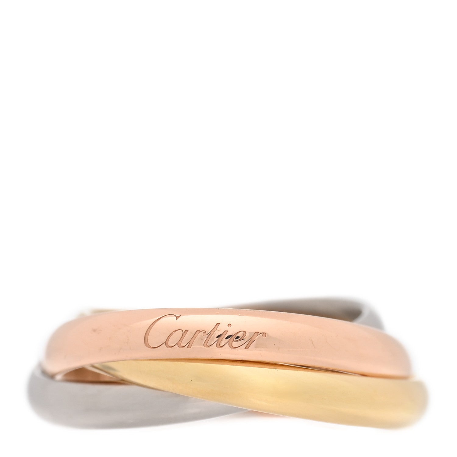 Cartier 18K Pink Yellow White Gold Small Trinity Ring 45 3.25 1 of 5
