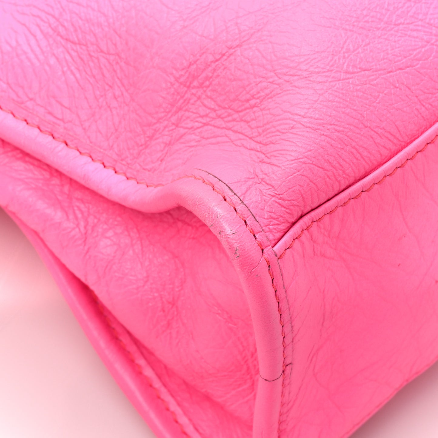 Agneau Classic Silver Hardware S City Rose Fluo