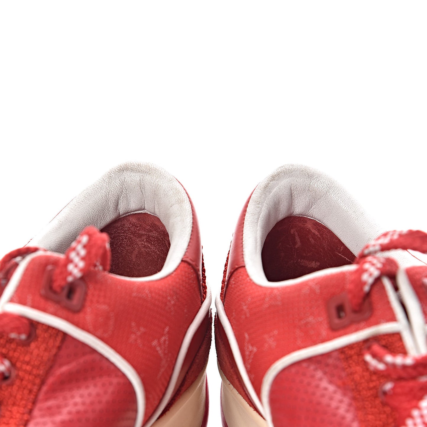 Suede Calfskin Perforated Monogram Sneaker 37.5 Red