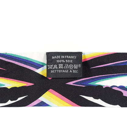 Hermes Silk Brides De Gala Shadow Twilly Black Jaune Multicolor 5 of 5