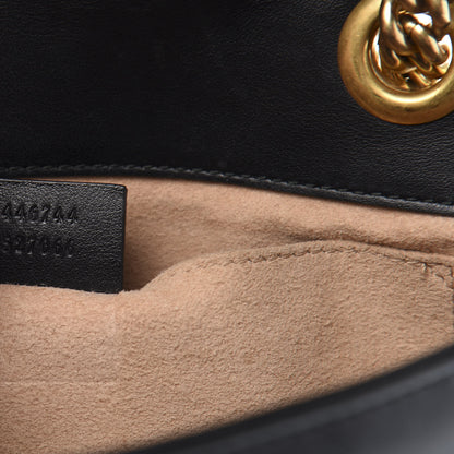 Gucci Calfskin Matelasse Mini GG Marmont Shoulder Bag Black 7 of 15