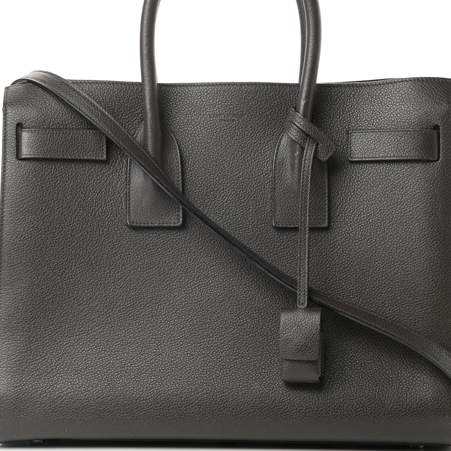 Saint Laurent Grained Calfskin Small Sac De Jour Coal 8 of 13