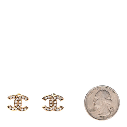 Chanel Crystal CC Earrings Gold 2 of 4