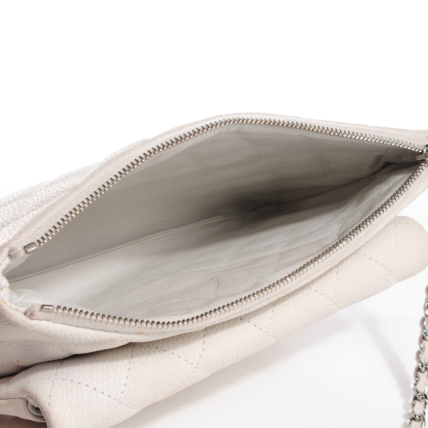 Chanel Iridescent Caviar Daily Zip Crossbody White 5 of 8