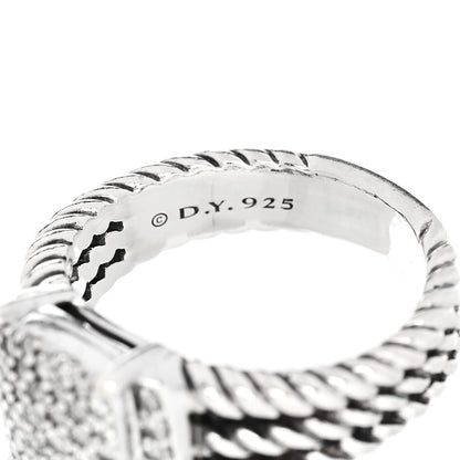 David Yurman Sterling Silver Diamond 10mm Petite Wheaton Ring 51 5.75 5 of 5