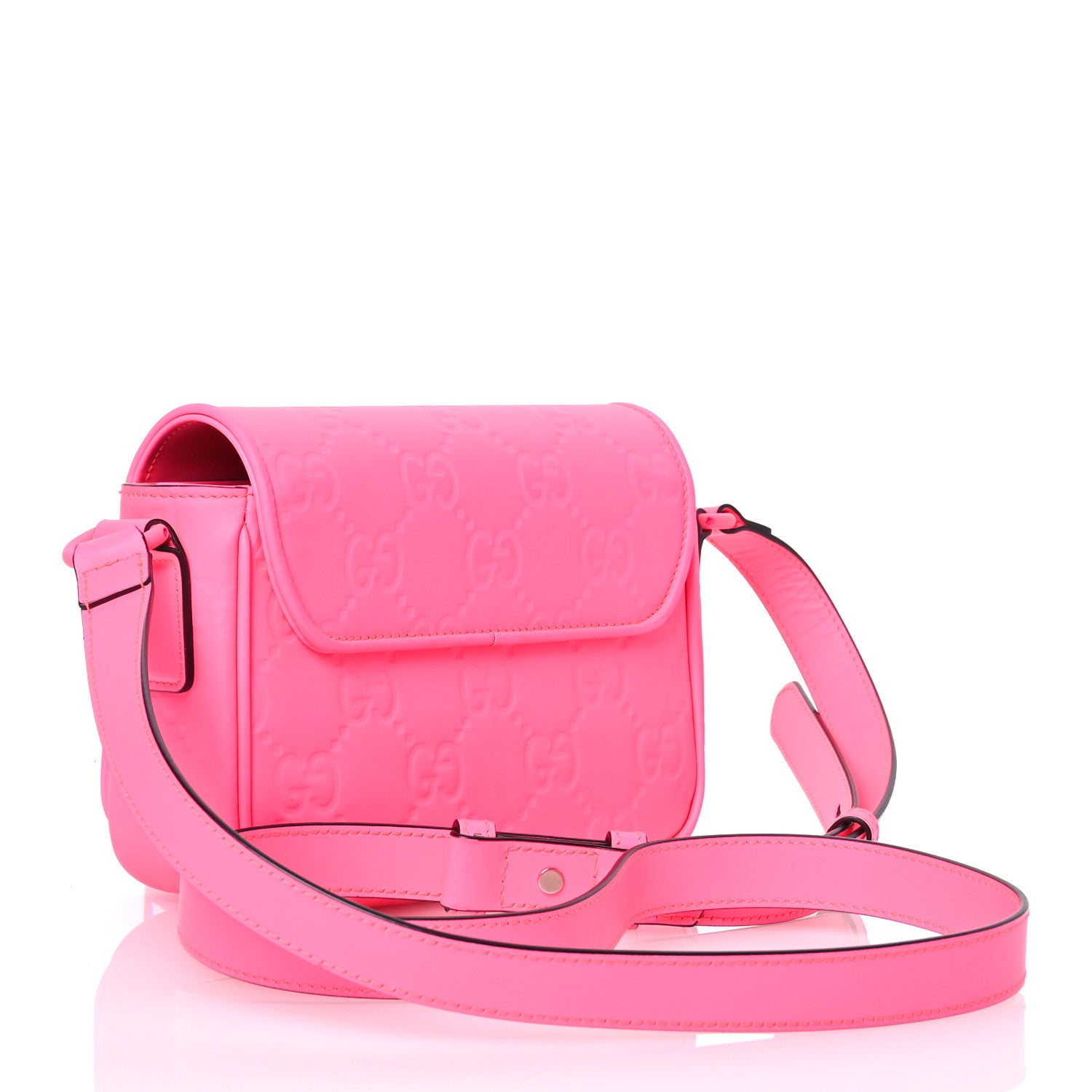 Gucci Calfskin GG Rubber Effect Super Mini Bag  Pink 3 of 9