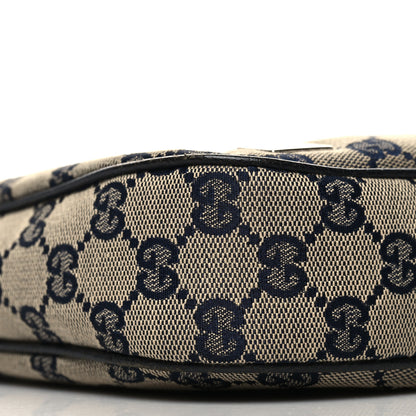 Gucci Monogram Web Small Pop Hobo Navy 9 of 12