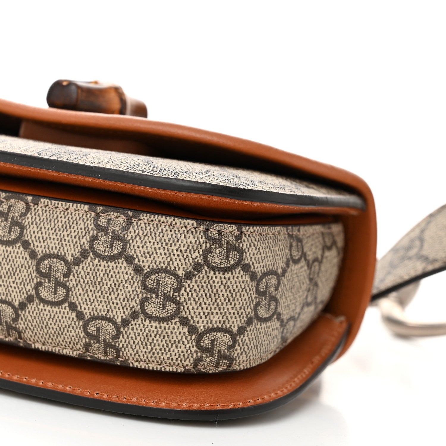 Gucci GG Supreme Monogram Web Bamboo Mini 1947 Belt Bag 85 34 Beige 10 of 10