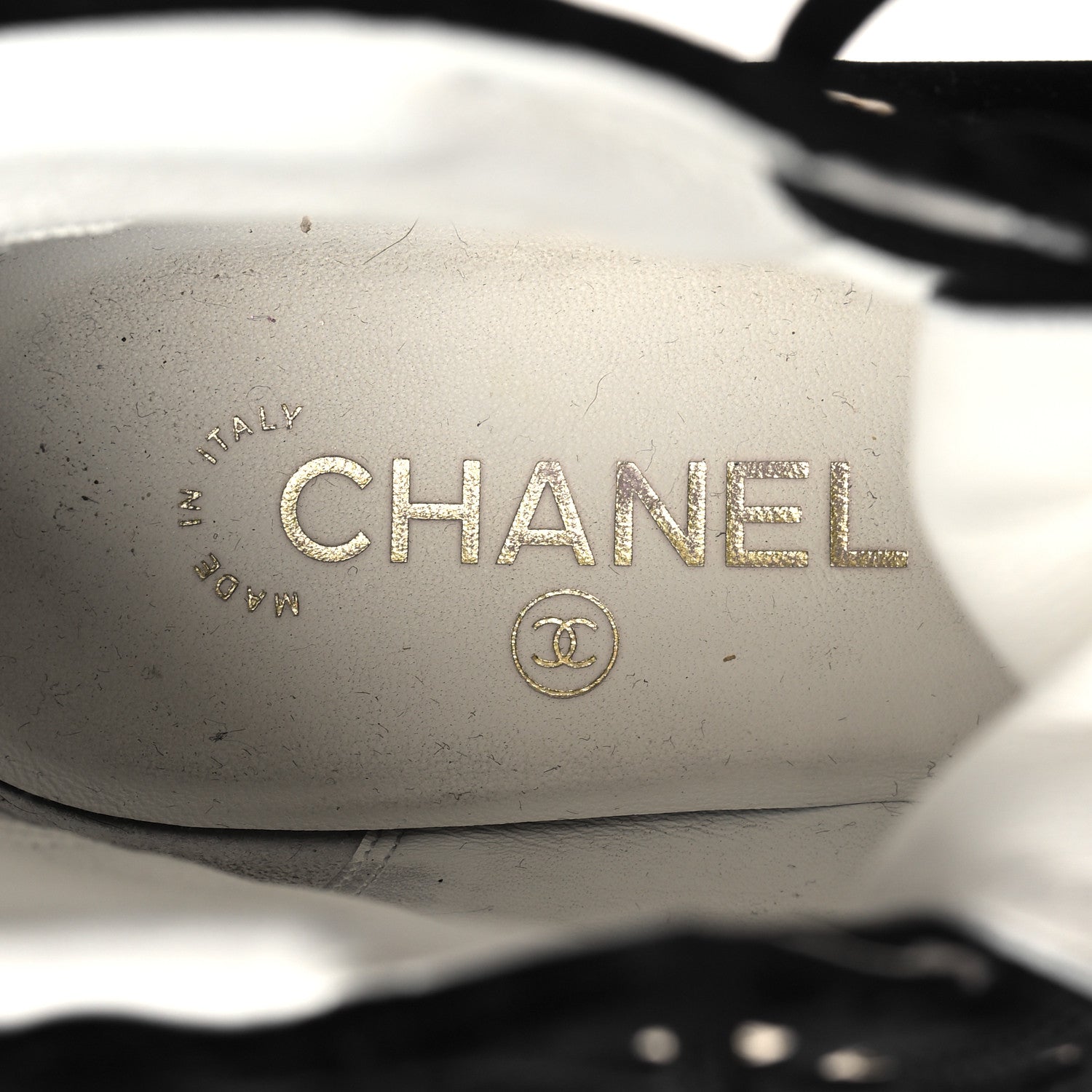 Chanel Velvet Chain Lace Up CC Short Boots 38.5 Black 7 of 9